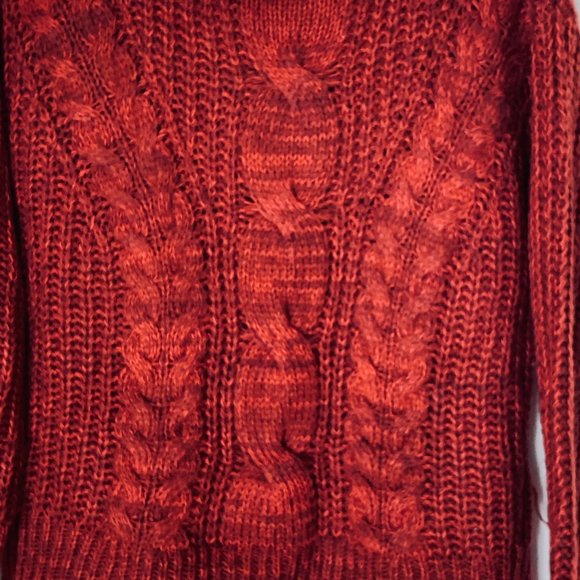 UNIVERSAL THREAD chunky Long-line Large Cableknit Turtleneck Long Sleeve Sweate - Picture 2 of 8